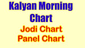 Kalyan Morning Chart